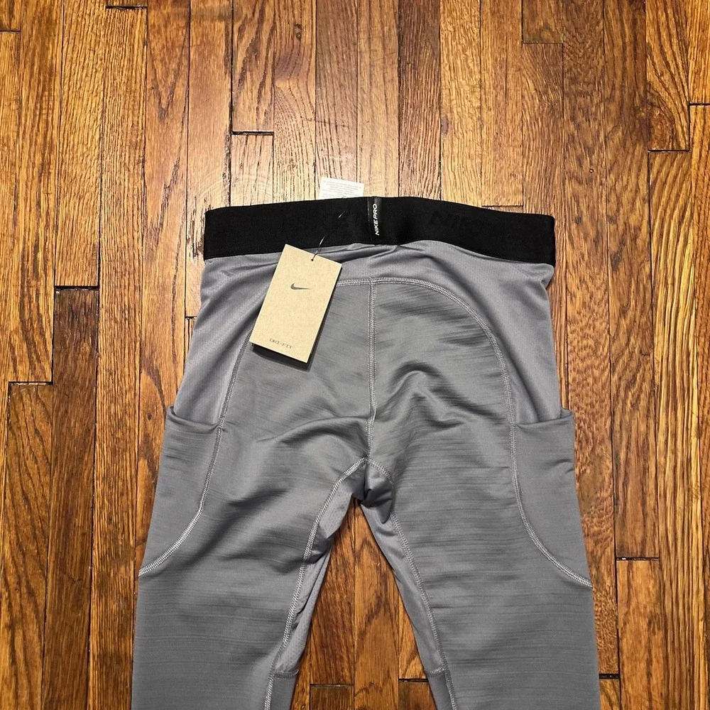 NWT Nike Pro Warm Compression Tights Pants FB7961-084 Gray Men's Size Small S